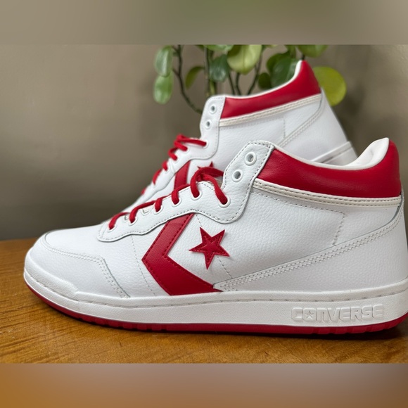 Converse CONS Fastbreak Pro Red and White High-Top Sneakers - Picture 2 of 11